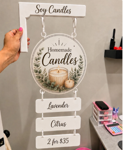 Personalized Vendor Booth Market Sign